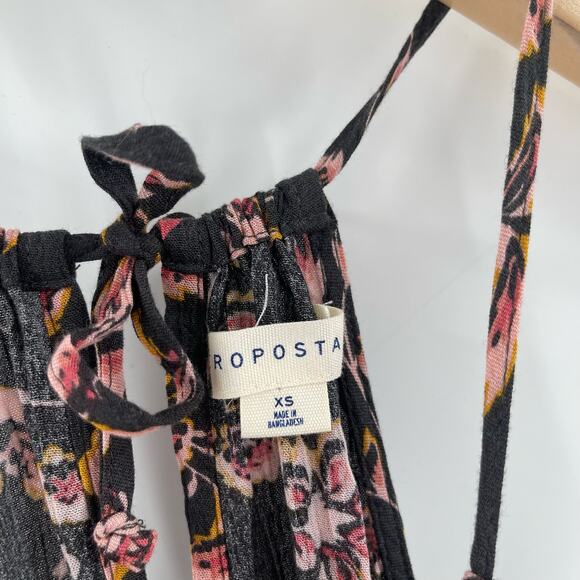 AEROPOSTALE Romper Size Extra Small Jumper Floral Keyhole Pockets Tie Back - Picture 3 of 11